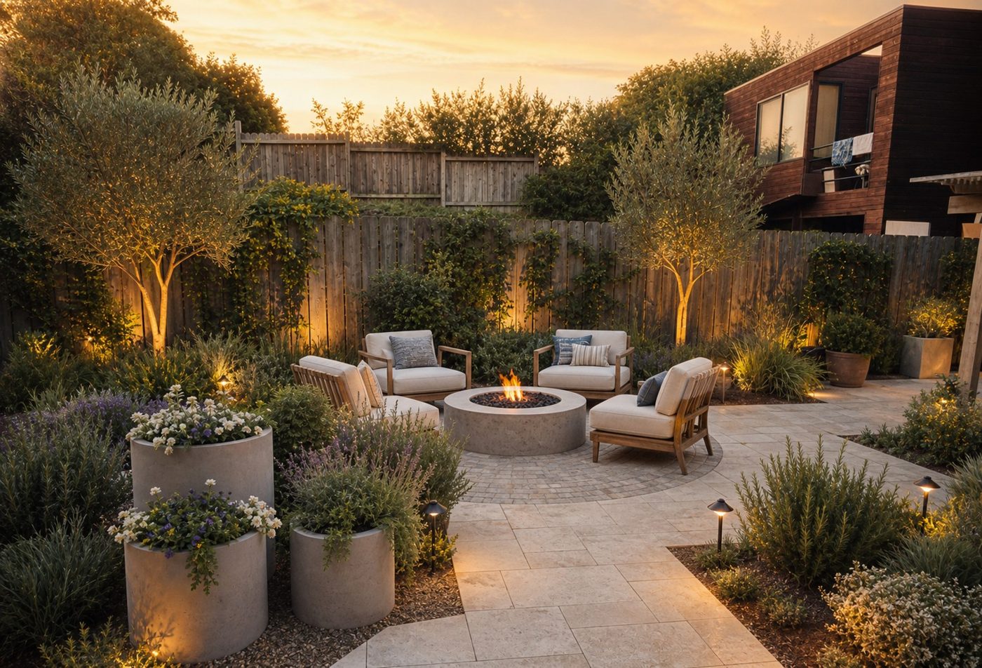 AI design concept of the same backyard